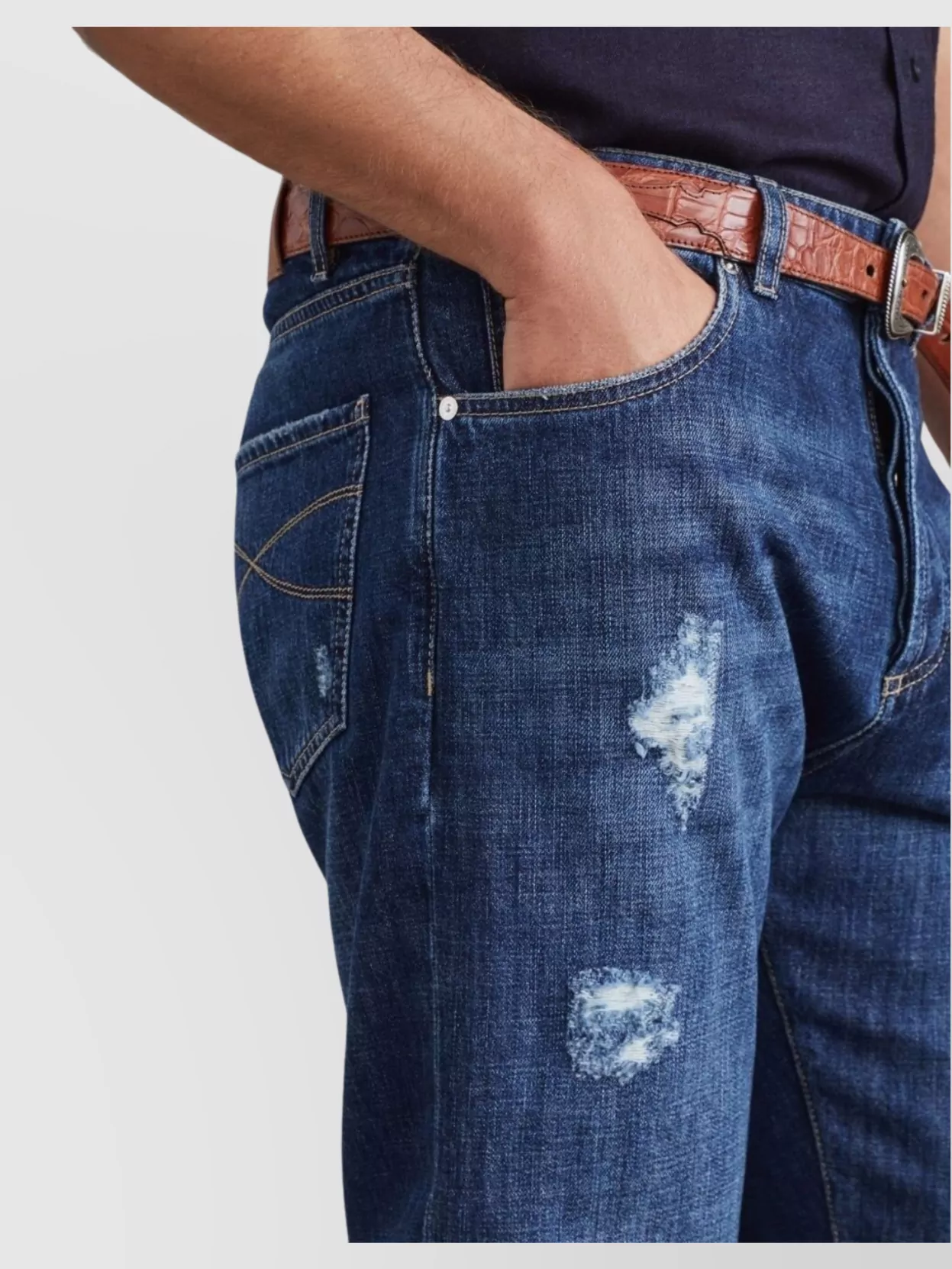 Brunello Cucinelli Distressed Denim Jeans Tears