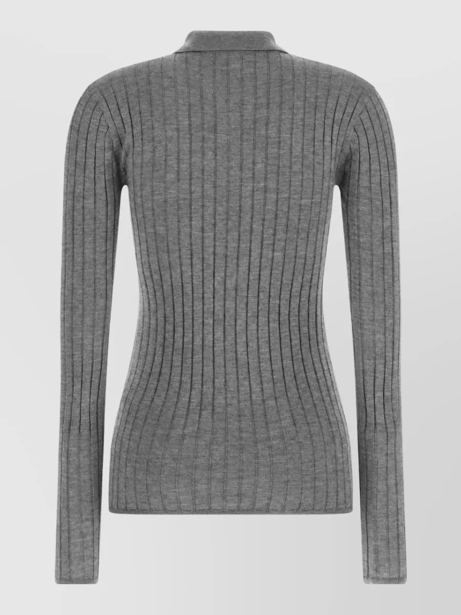 Totême Cashmere Silk Ribbed Long-Sleeve Shirt