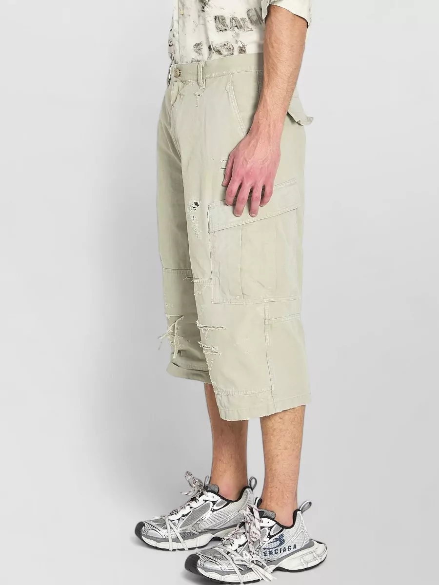 Balenciaga Cotton Cropped Cargo Shorts