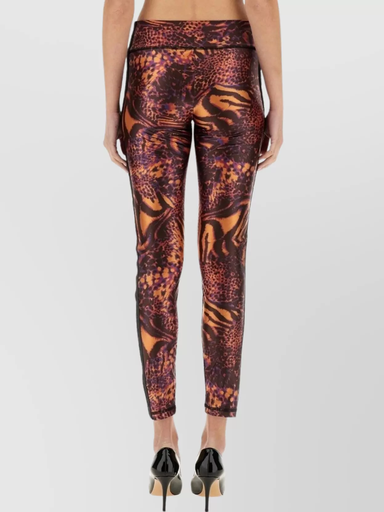 Shop Versace Jeans Couture Fitted Leggings With Side Stripe Detail