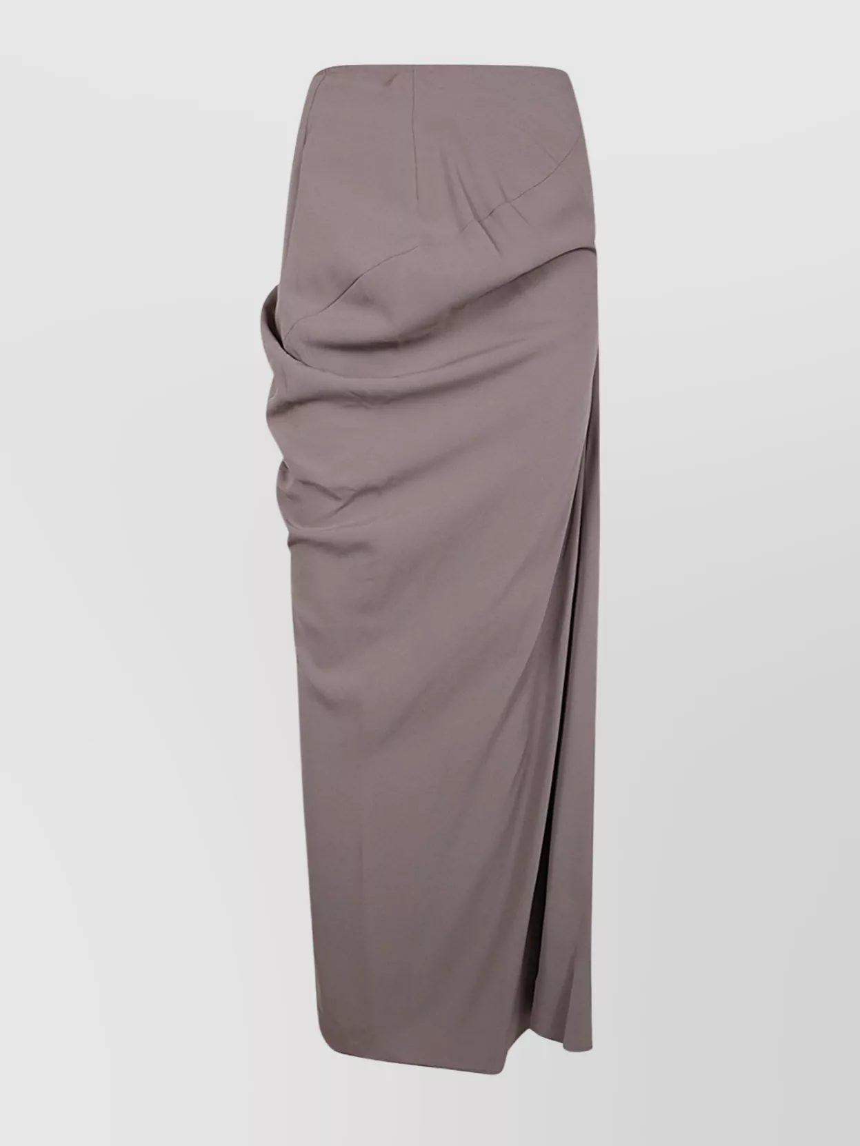 Dries Van Noten High Waist Maxi Skirt With Side Slit In Brown