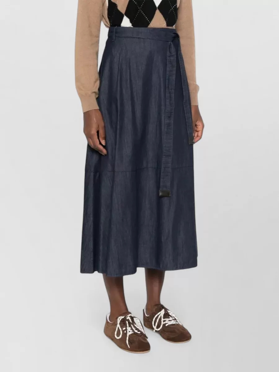 Max Mara Denim Flared Skirt