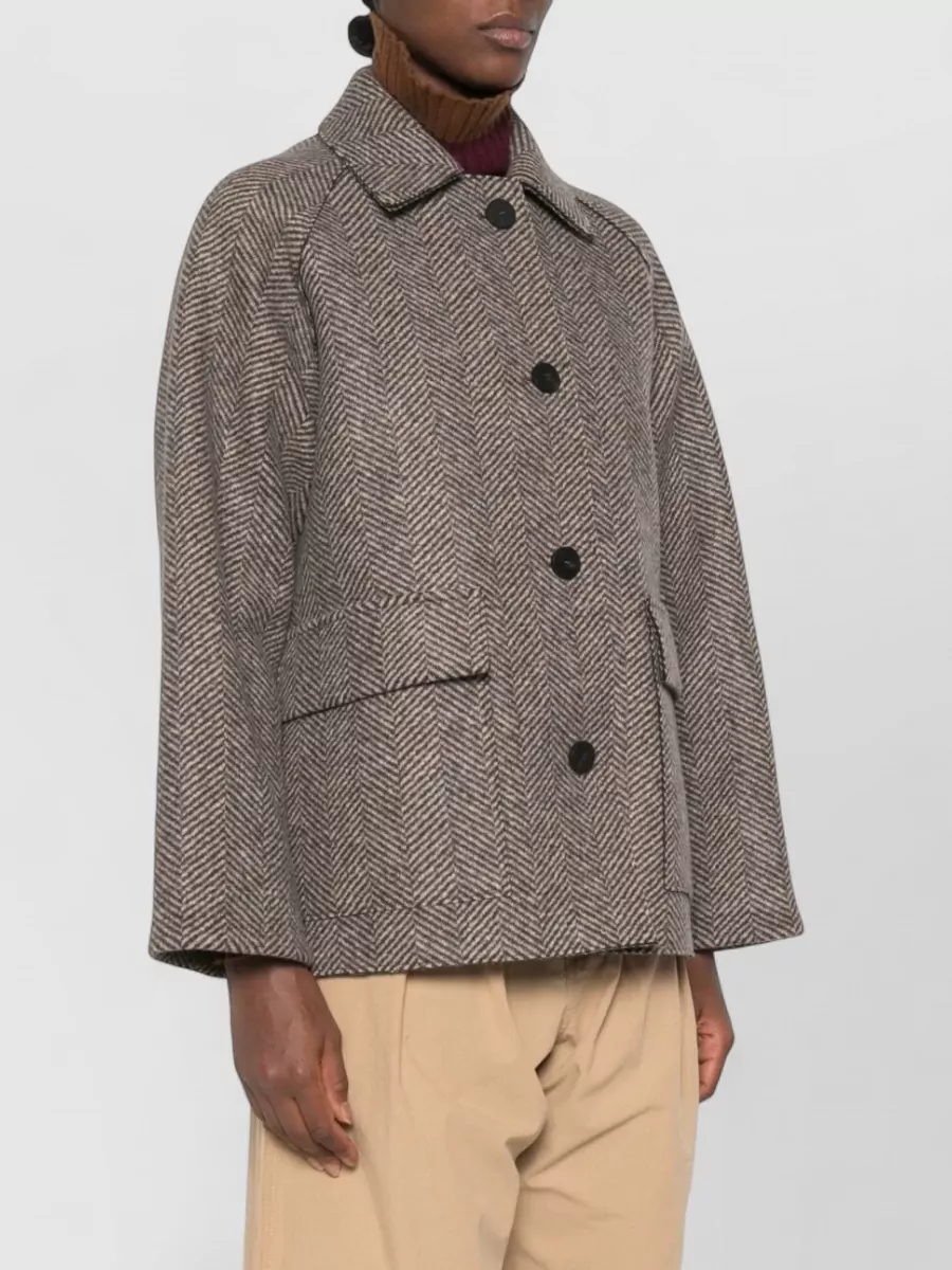 Harris Wharf London Herringbone Wool And Cashmere Cape