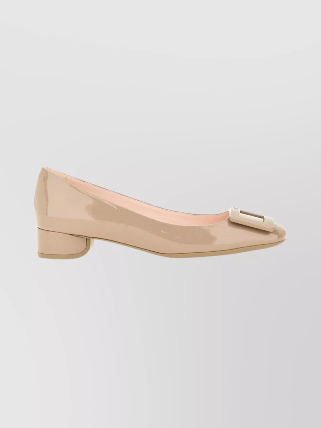 Roger Vivier Block Heel Ballerina Shoes With Square Buckle