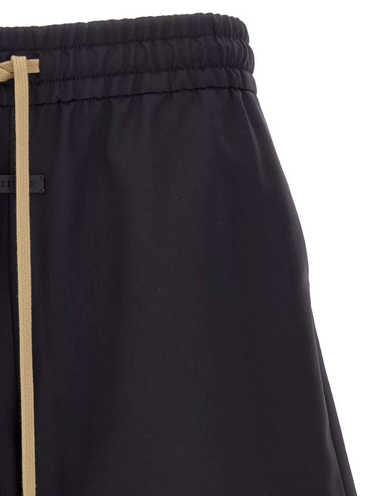 Fear Of God Black Virgin Wool Bermudas With Relaxed Fit And Drawstring Waist