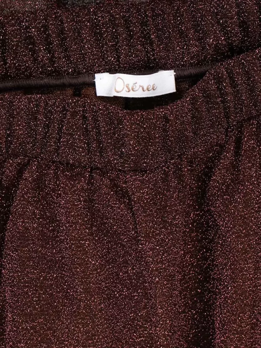 Oséree Straight Trousers Button Detail Glitter Finish