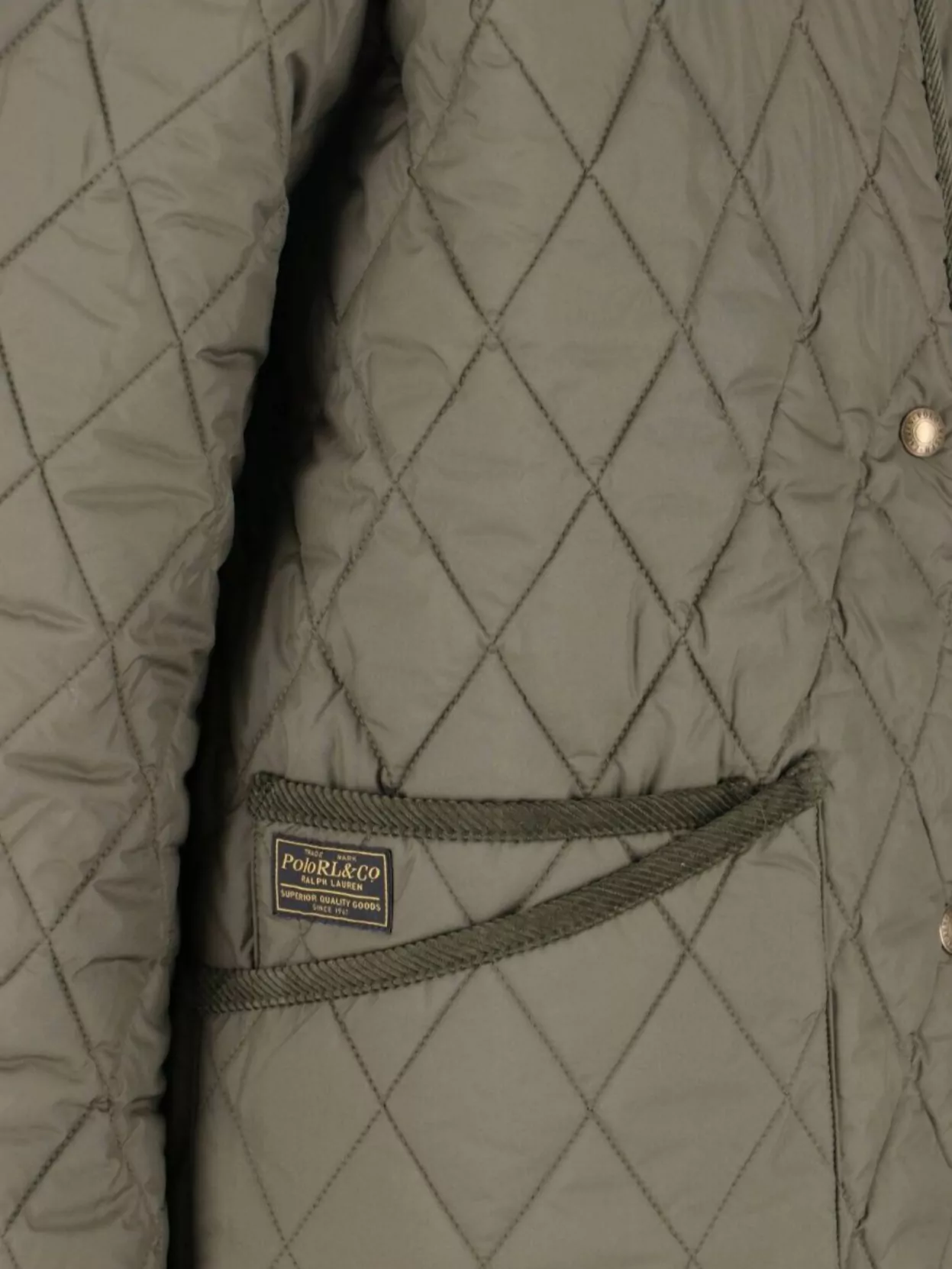 Polo Ralph Lauren Corduroy Collar Quilted Front Pockets Jacket