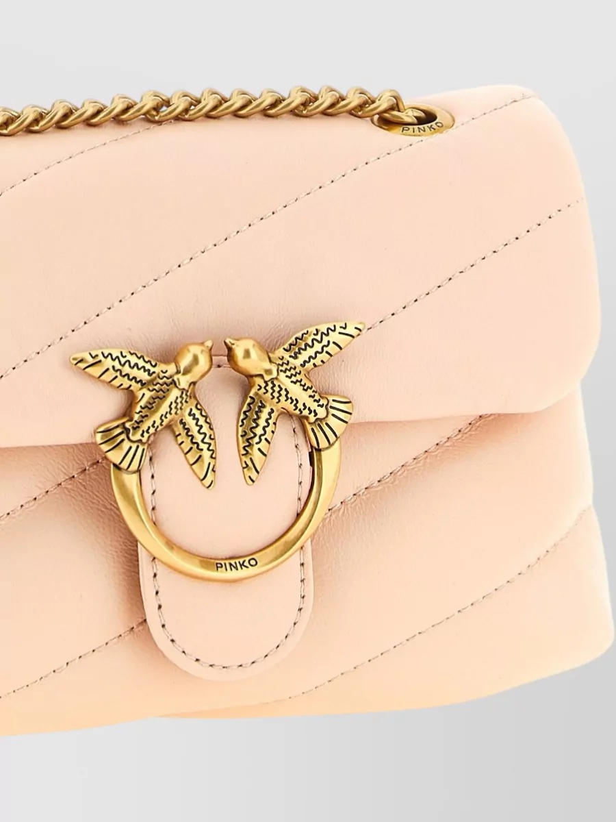 Pinko Love Bag Baby Leather Quilted Shoulder Bag