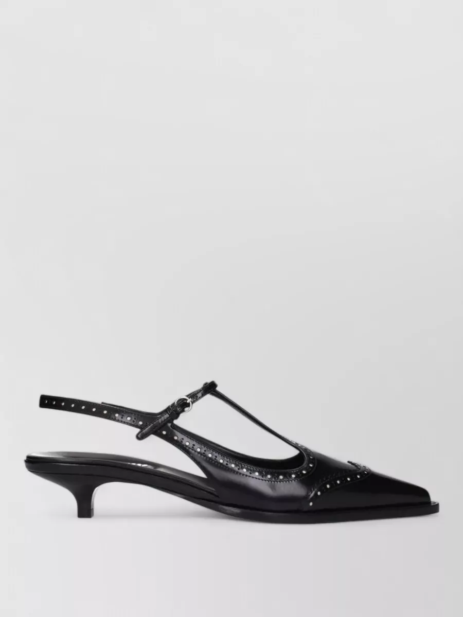 Miu Miu Leather Mid Heel Pumps
