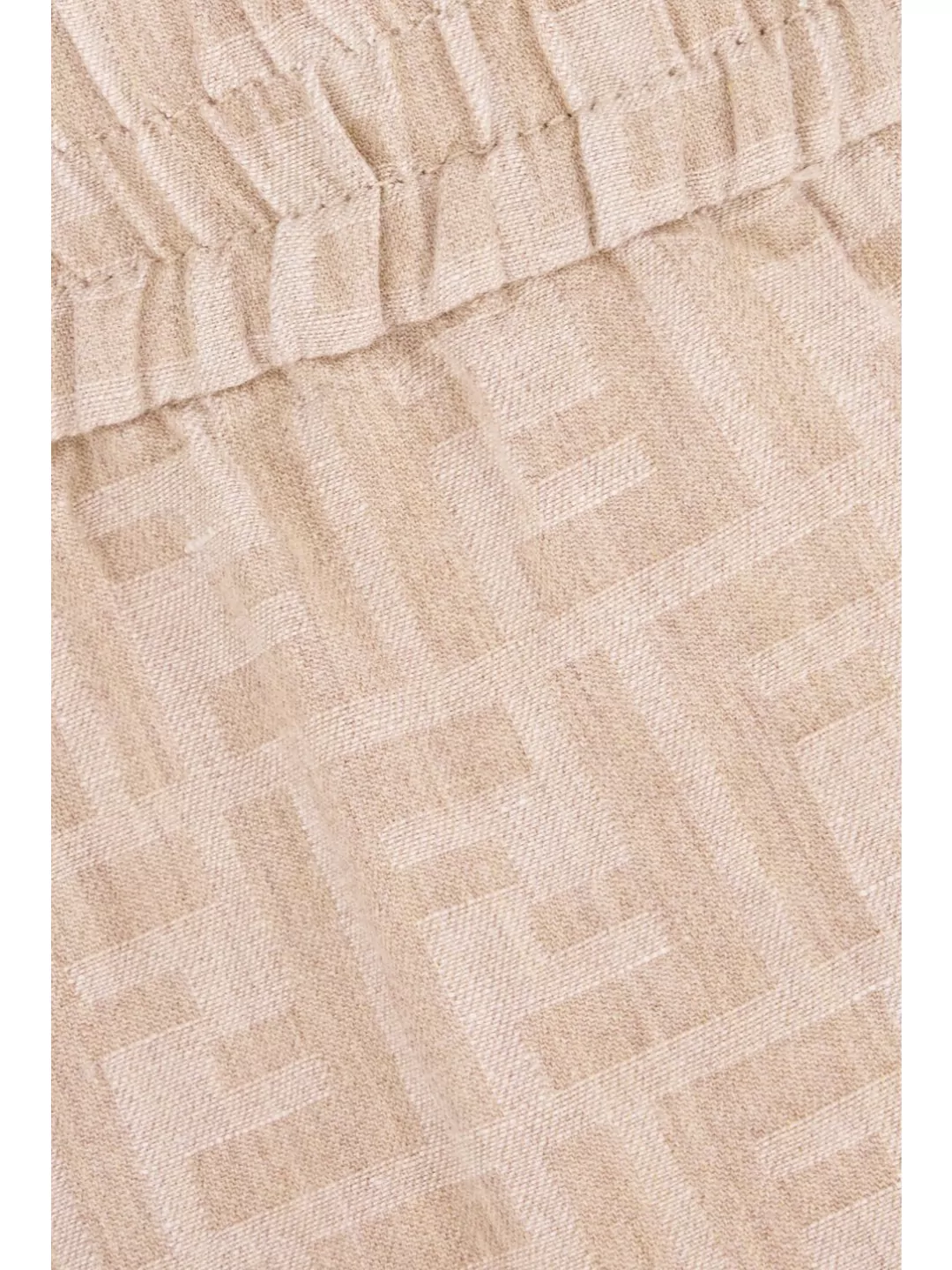 Fendi Wide-Leg Patterned Cotton Blend Trousers