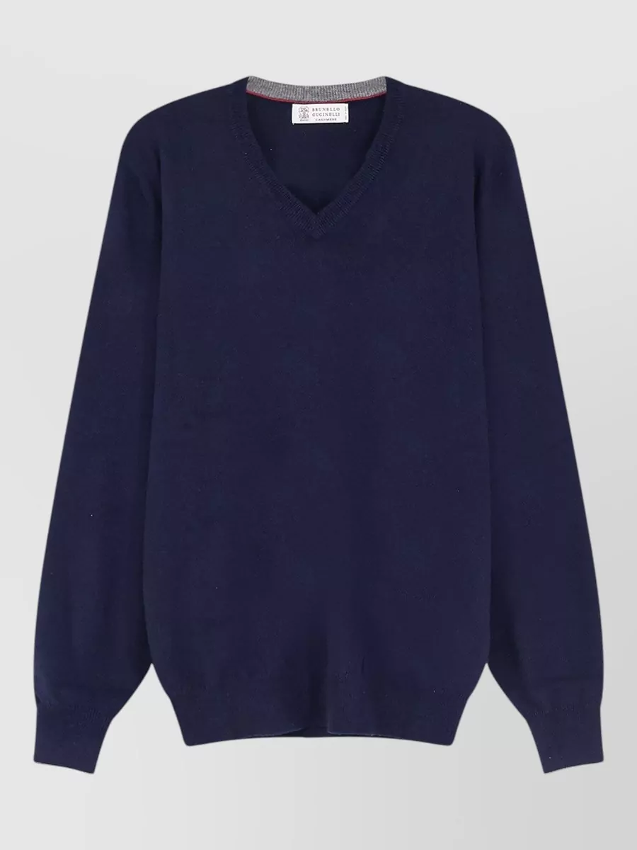 Brunello Cucinelli cashmere v-neck long-sleeve sweater