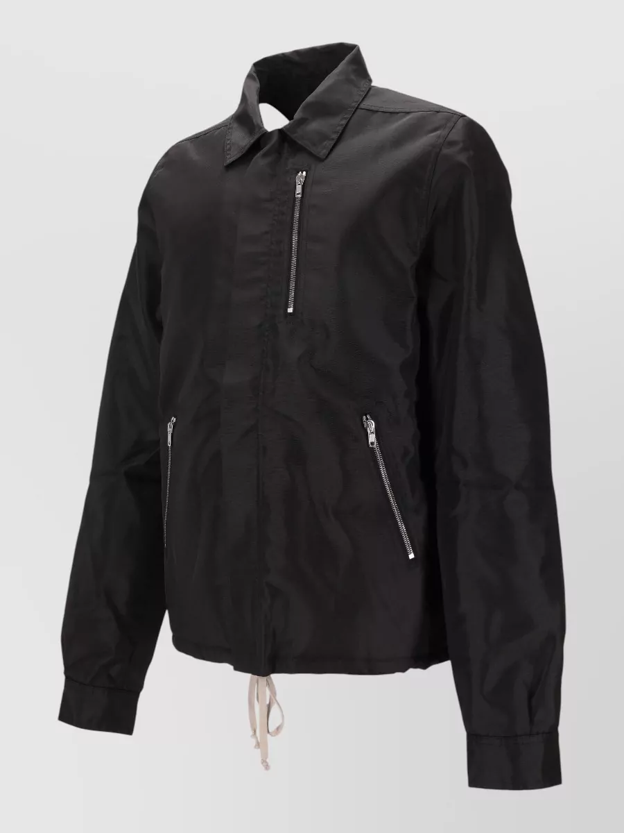 Rick Owens Drkshdw Collared Zipfront Jacket Drawstring Hem