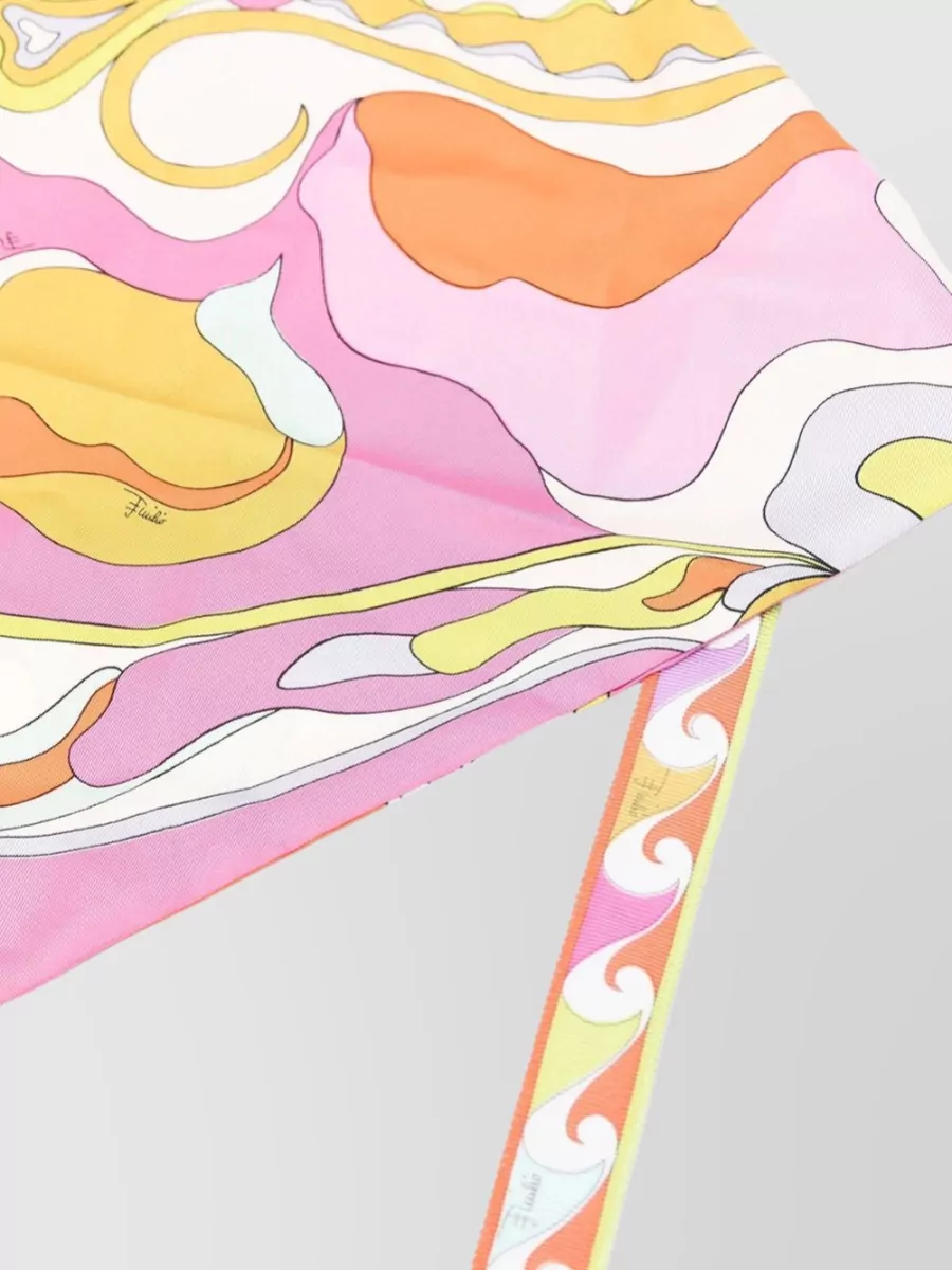 Pucci Silk Orchid-Print Bandana Scarf