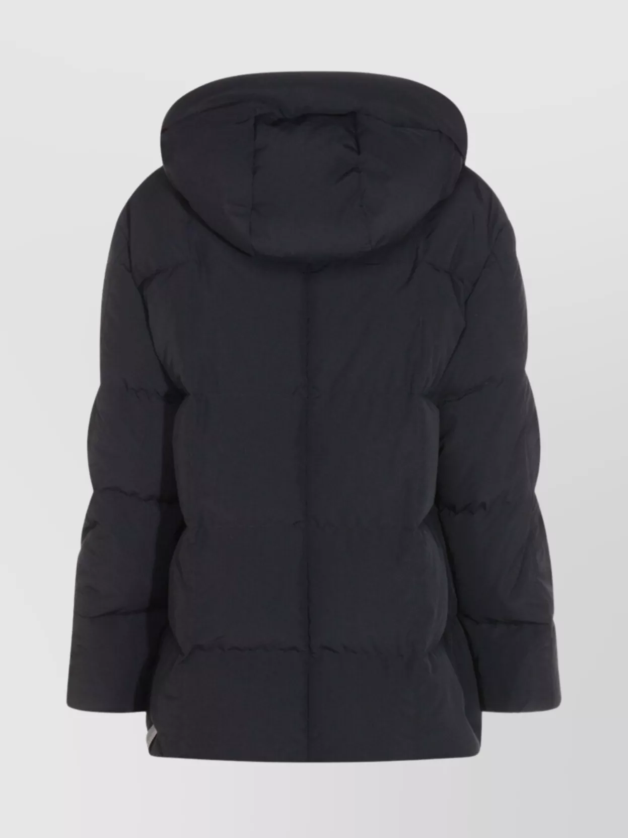 Jil Sander Hooded Long Padded Quilted Jacket In Black