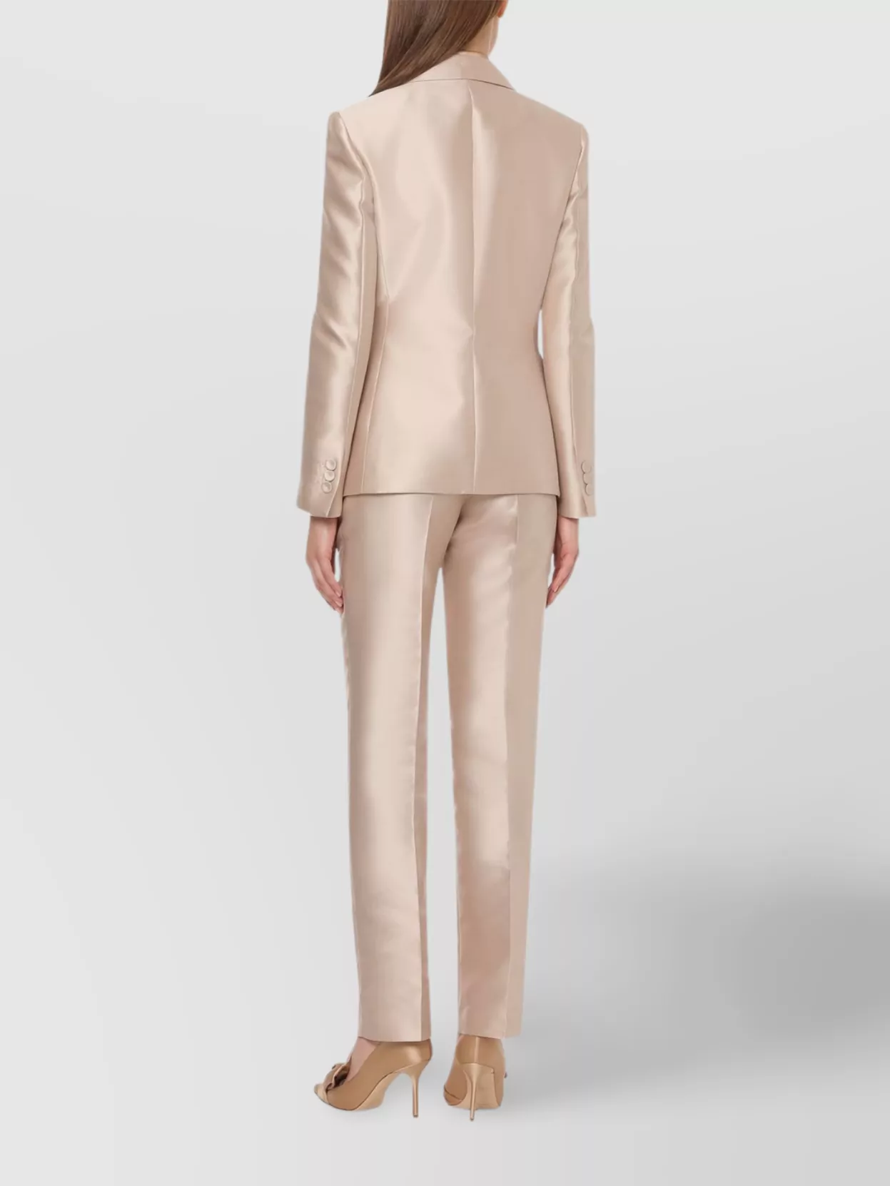 Alberta Ferretti Mikado Fabric Tailored Trousers