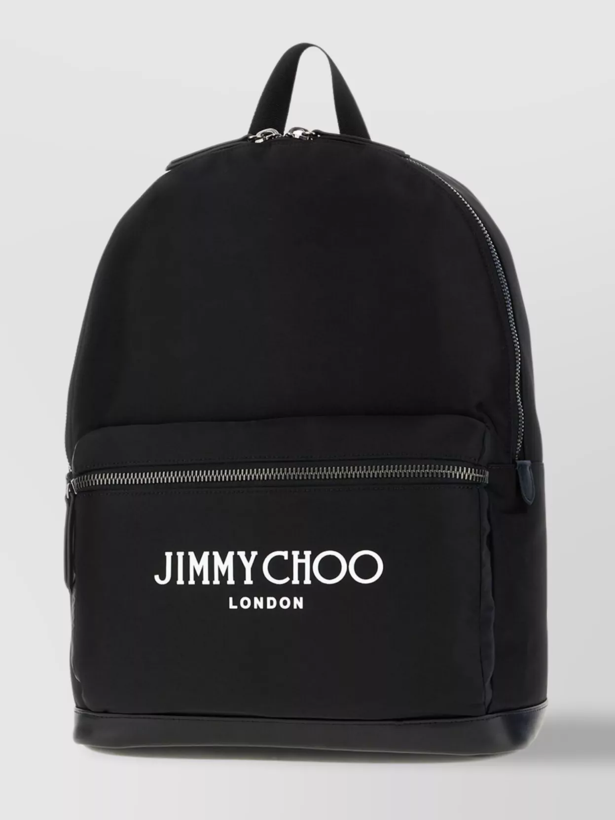 JIMMY CHOO NYLON BACKPACK WITH ADJUSTABLE STRAPS AND FRONT ZIP POCKET