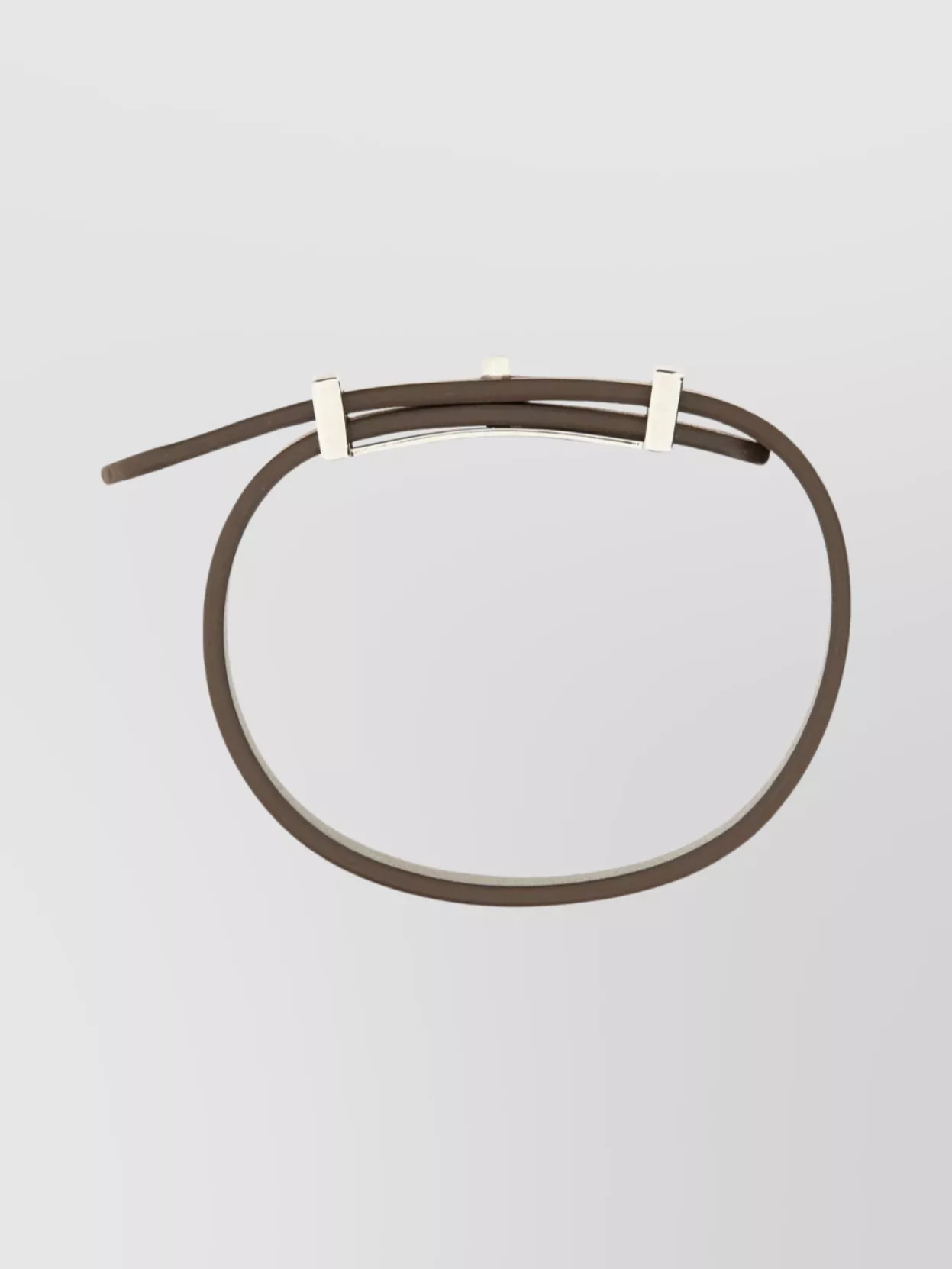 Paul Smith Adjustable Leather Strap Bracelet With Metal Buckle
