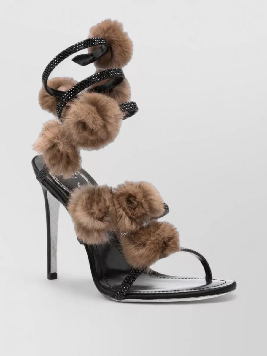 Rene Caovilla Leather Crystal-Embellished Sandals