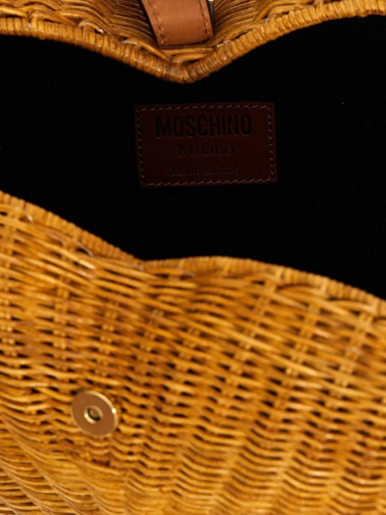 Moschino Heart-Shaped Tote Bag Woven Texture