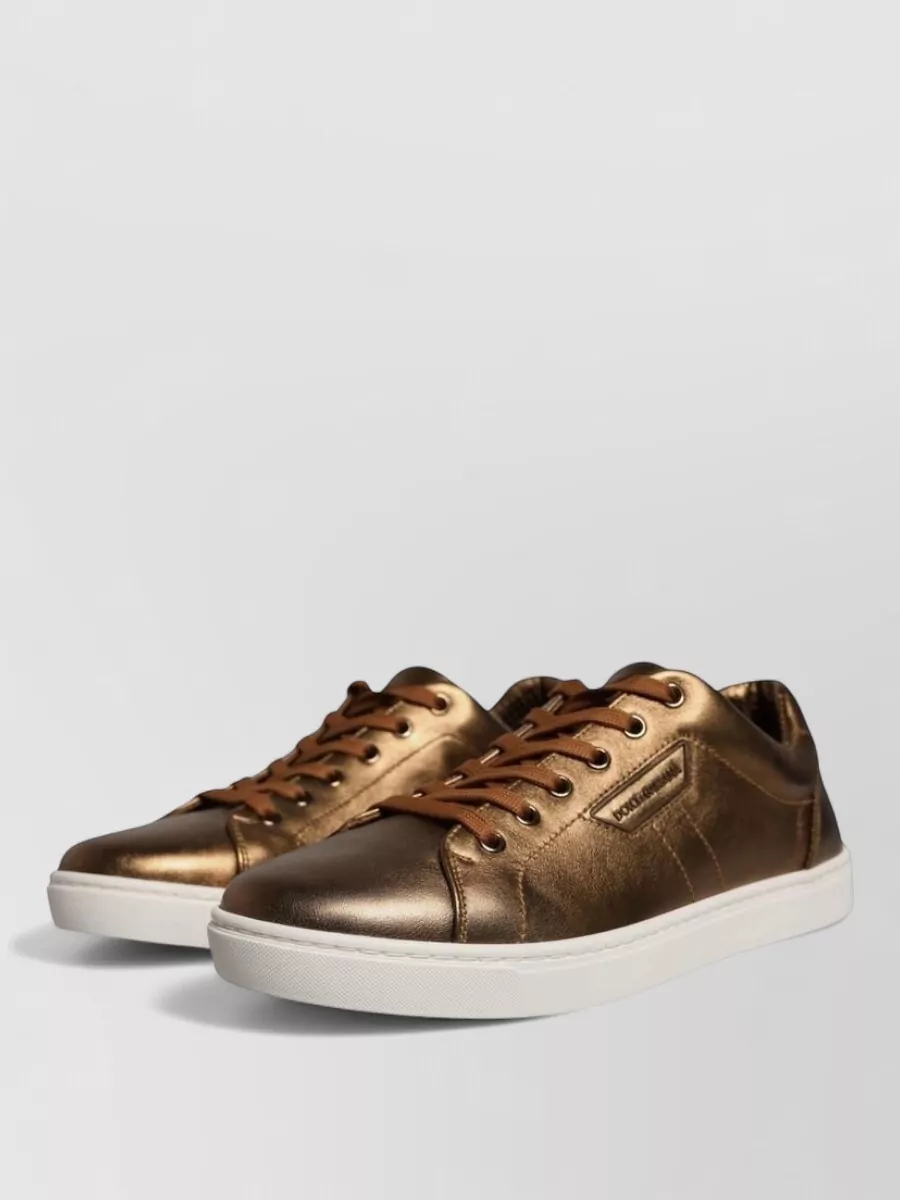Dolce&Gabbana Leather Logo Lace-Up Sneakers