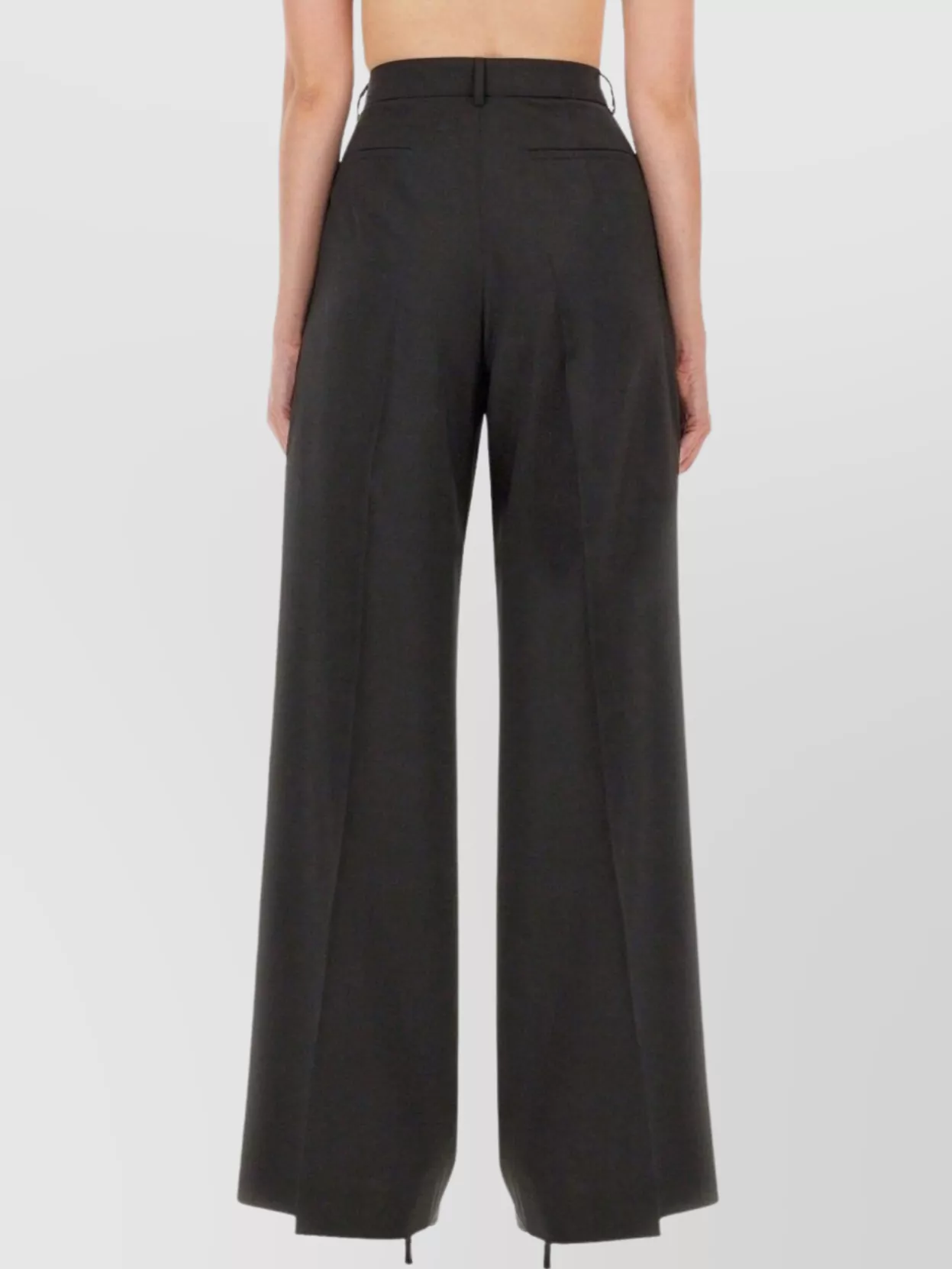 Sportmax High Waist Wide Leg Trousers With Pockets In Black