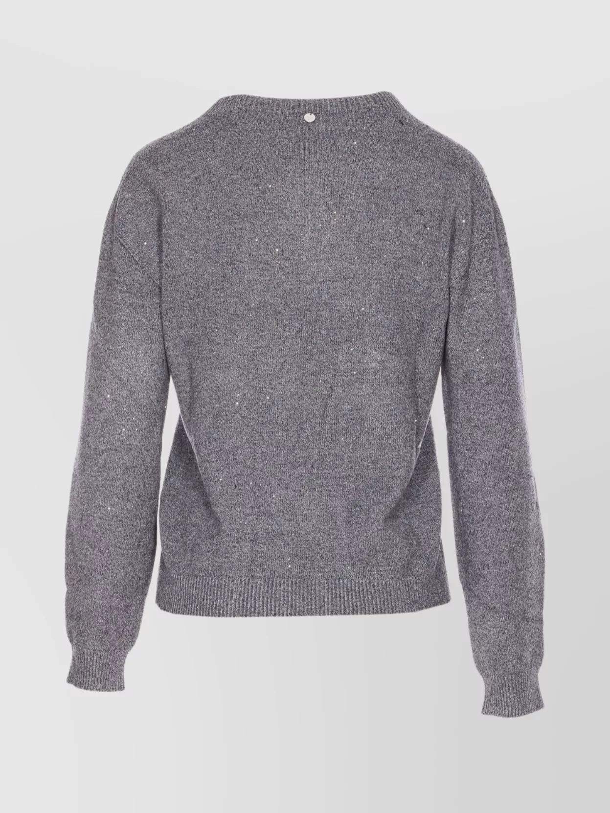 Liu •jo Sequined Crewneck Knitwear Metallic Detail In Gray