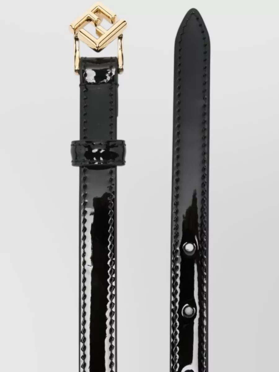 Fendi Ff Diamonds Patent Leather Waist Belt