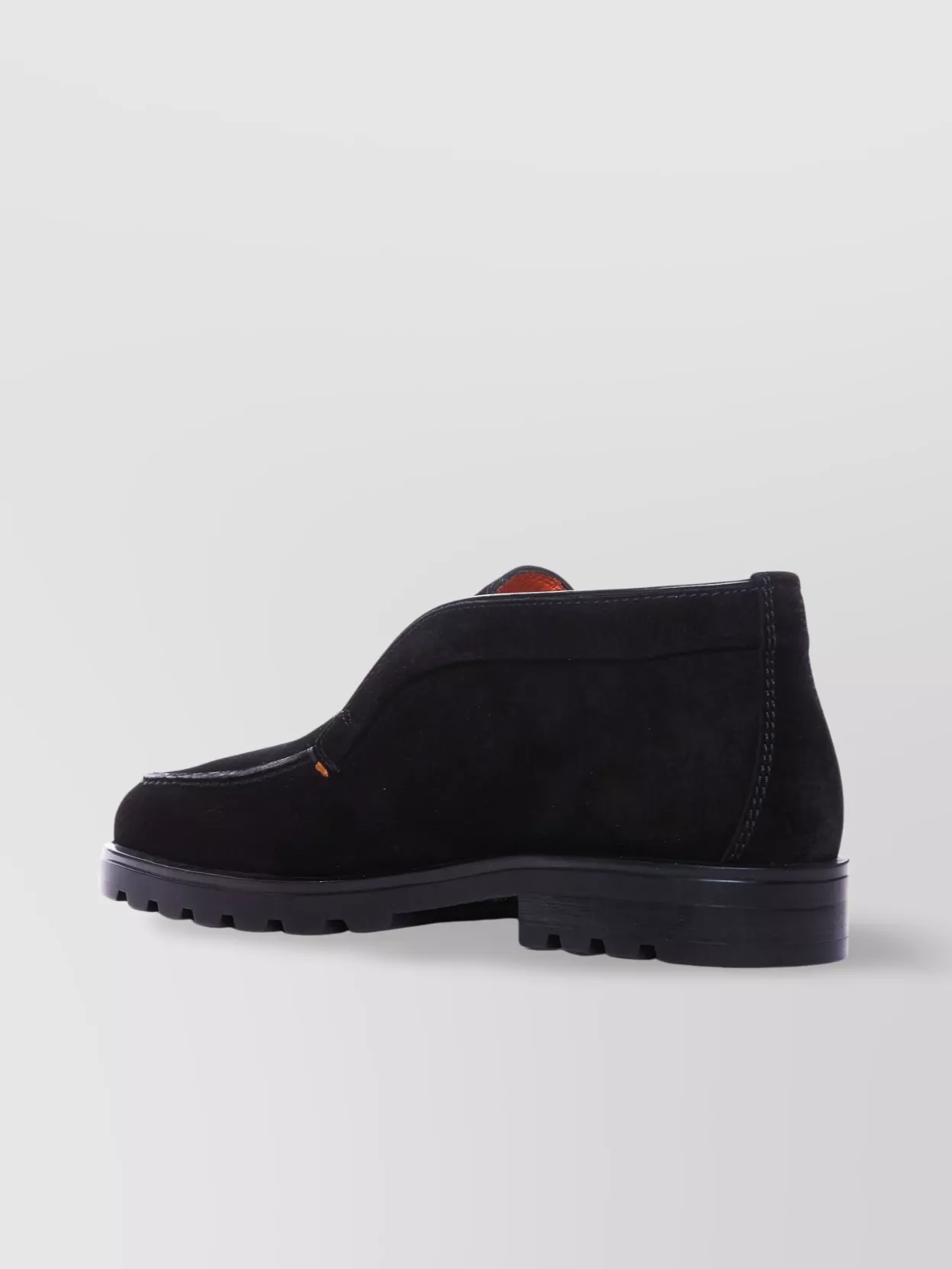Santoni Suede Elasticized Boots Rubber Sole