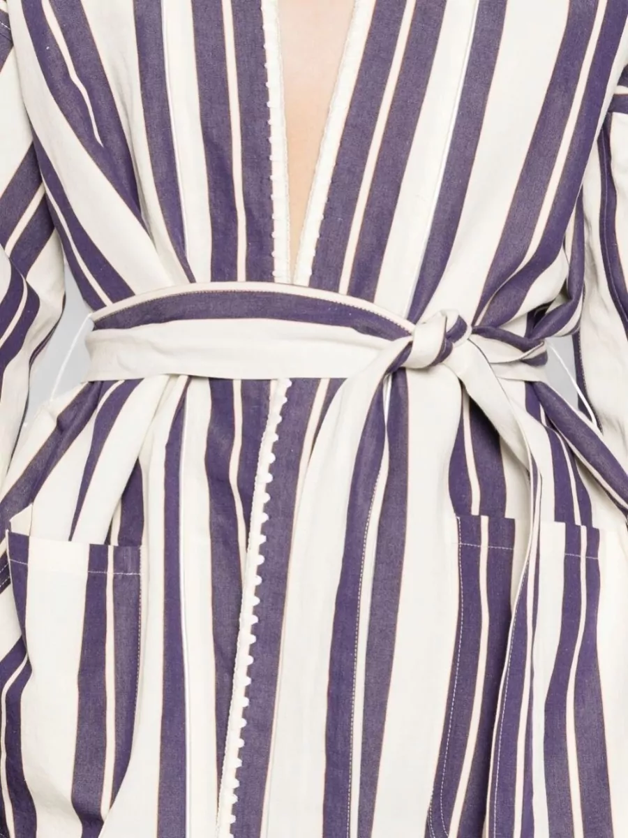 Forte Forte Striped Belted Kimono Jacket