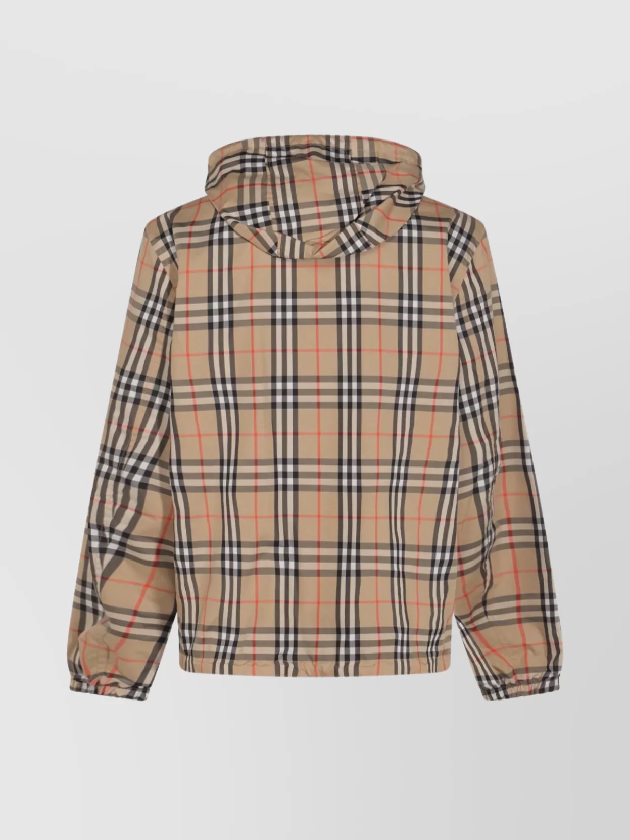 Burberry Rainford Beige Check Nylon Reversible Jacket In Nude
