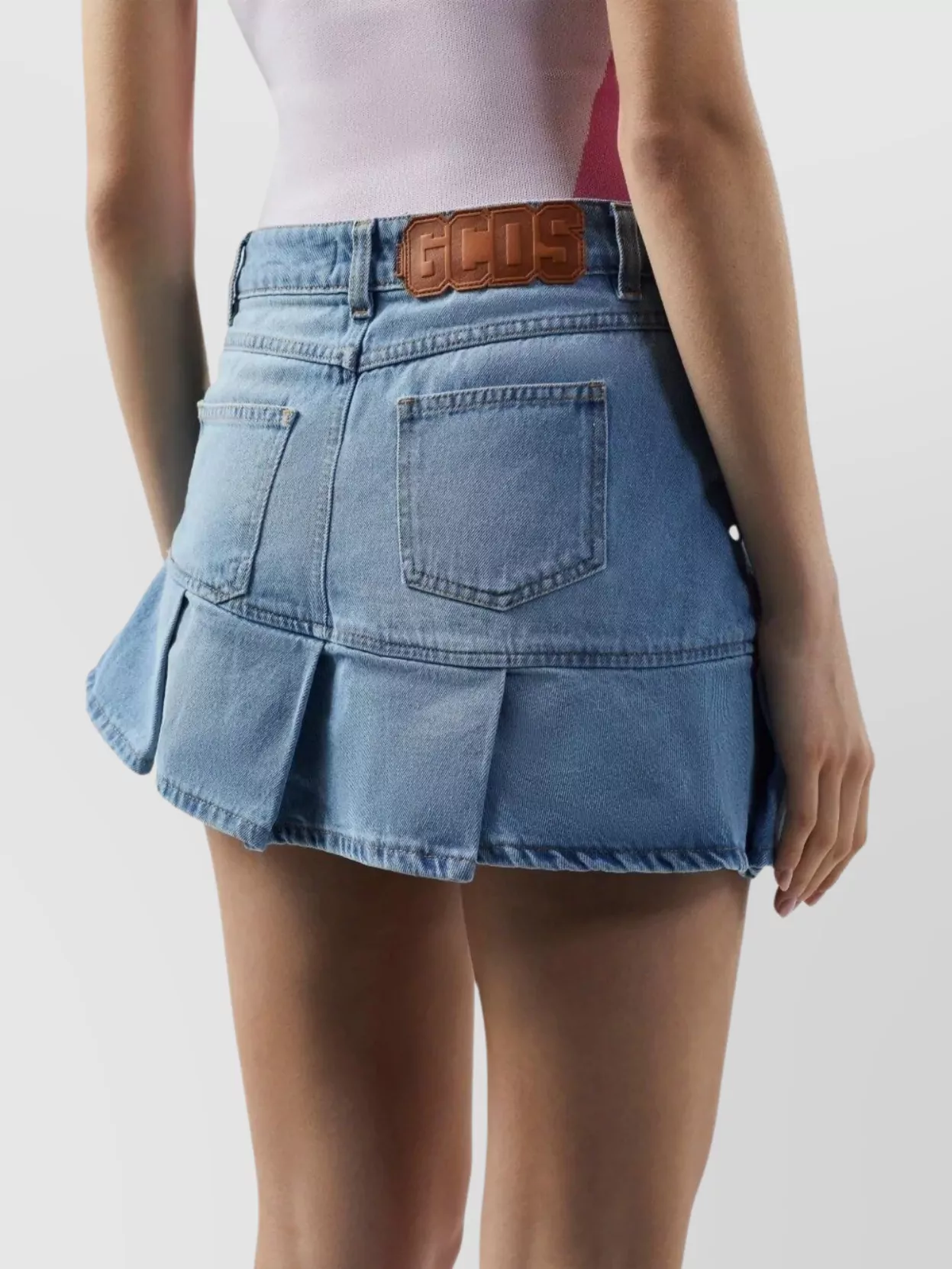 Gcds Asymmetric Pleated Mini Skirt Belts