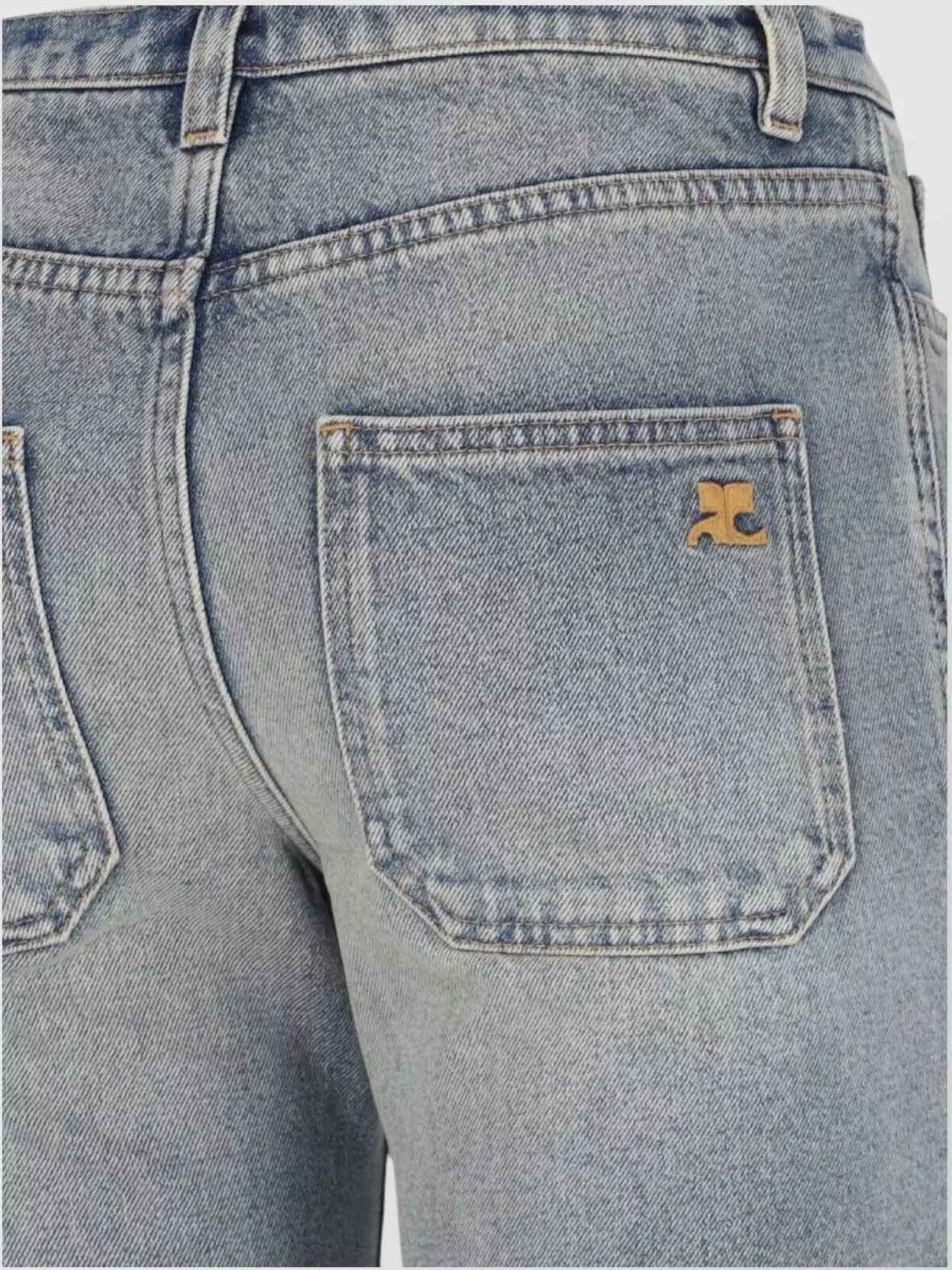 Shop Courrèges Flared Leg Trousers With Pockets And Loops In Blue