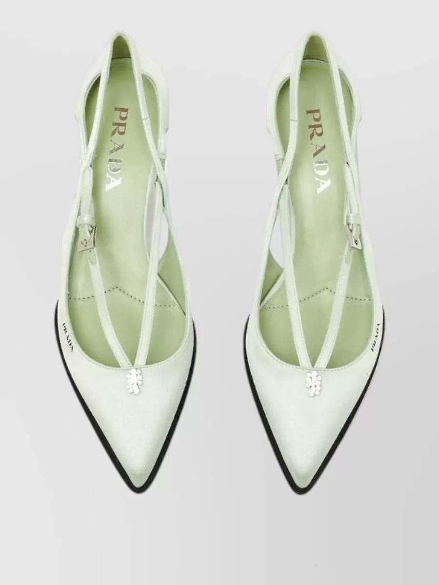 Prada Silk Mid Heel Pumps