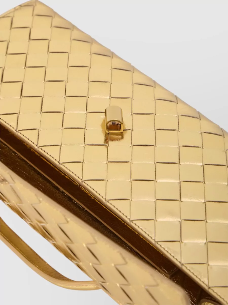 Bottega Veneta Andiamo Laminated Leather Clutch Bag