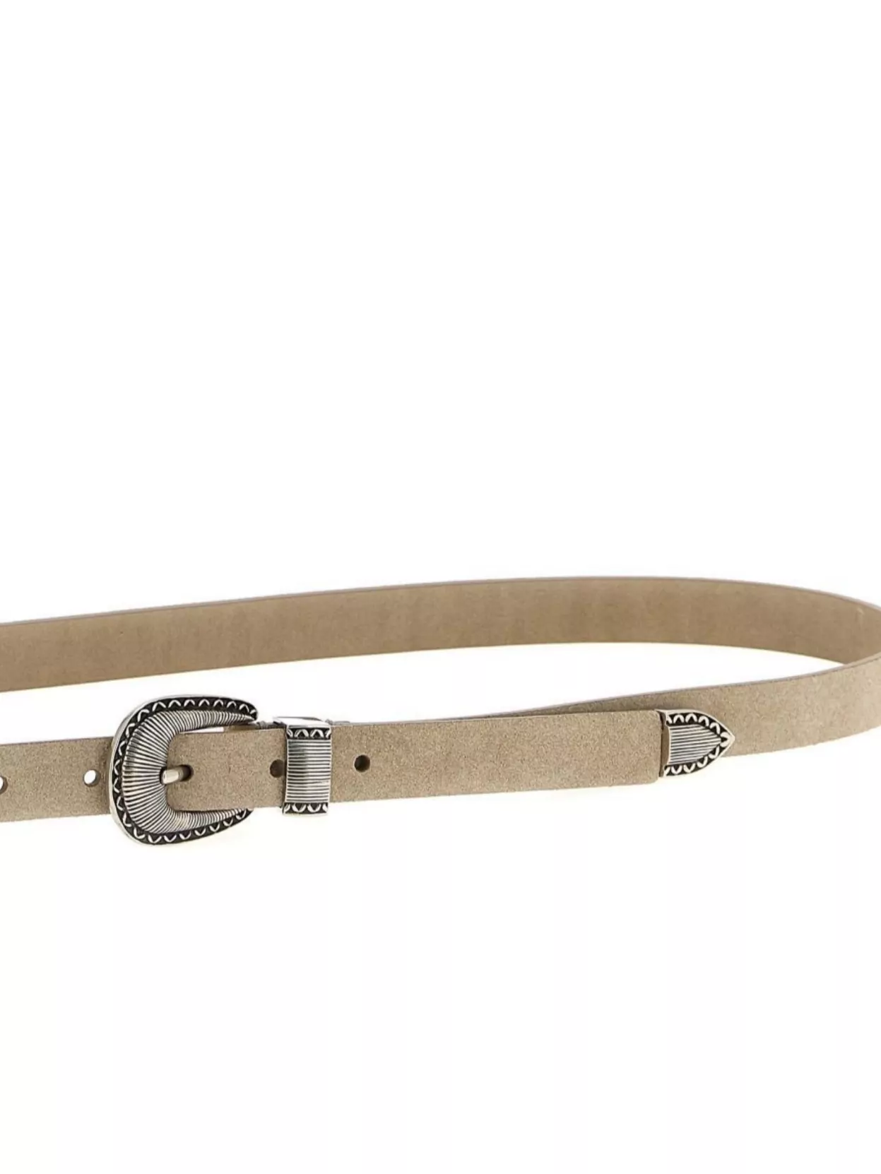 Brunello Cucinelli Leather Belt With Decorative Buckle And Metal Tip