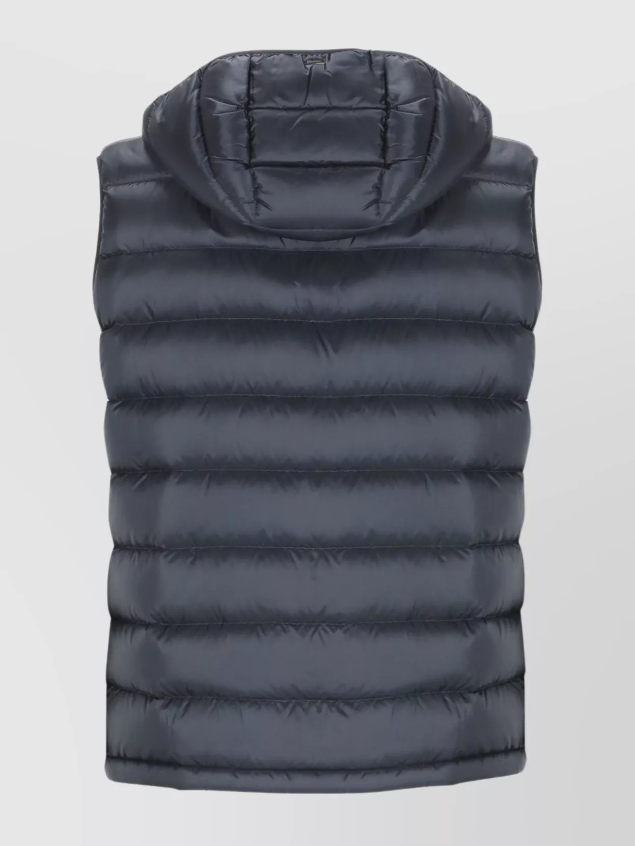 Herno Quilted Hooded Sleeveless Vest Pockets In Blue