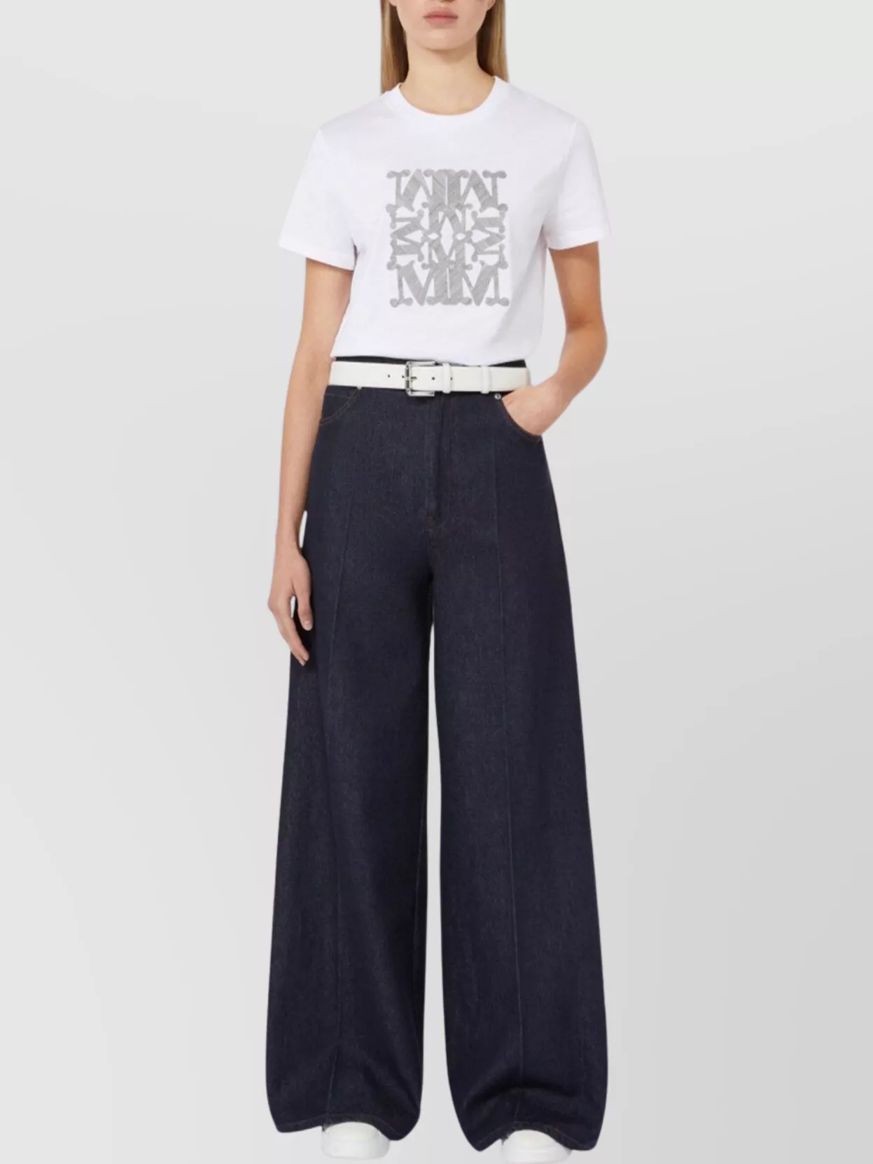 Max Mara Wide-Leg Denim Trousers Five Pockets