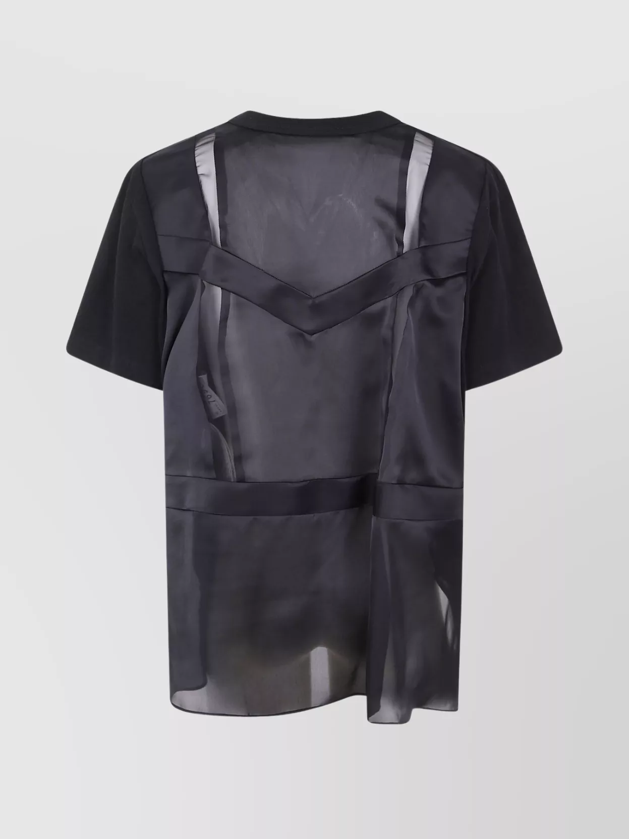 Sacai Mix Cotton Jersey T-Shirt With Nylon Twill