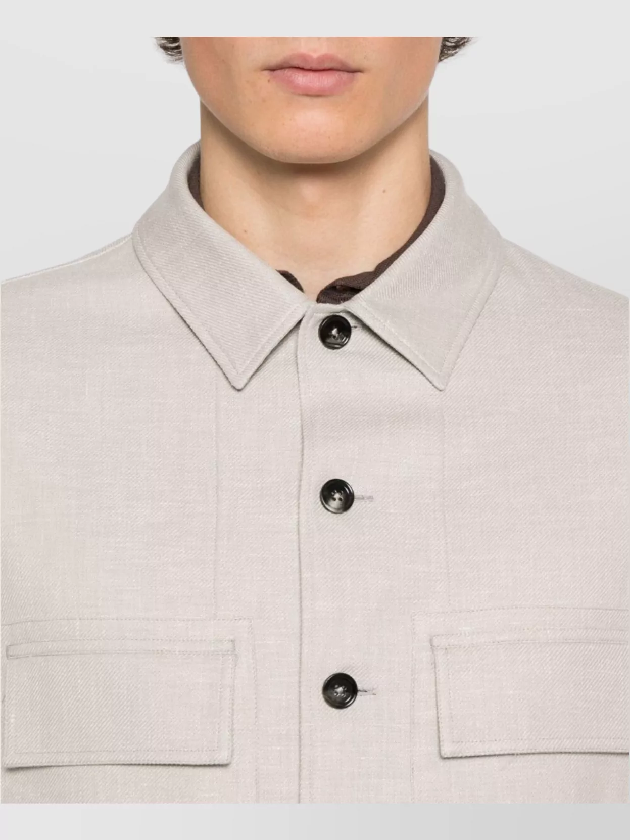 Zegna Overshirt With Chest Pockets And Long Sleeves