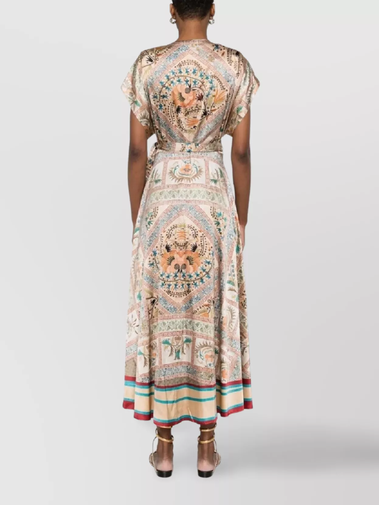 Pierre Louise Mascia Adanastr Maxi Wrap Dress With Belted Waist
