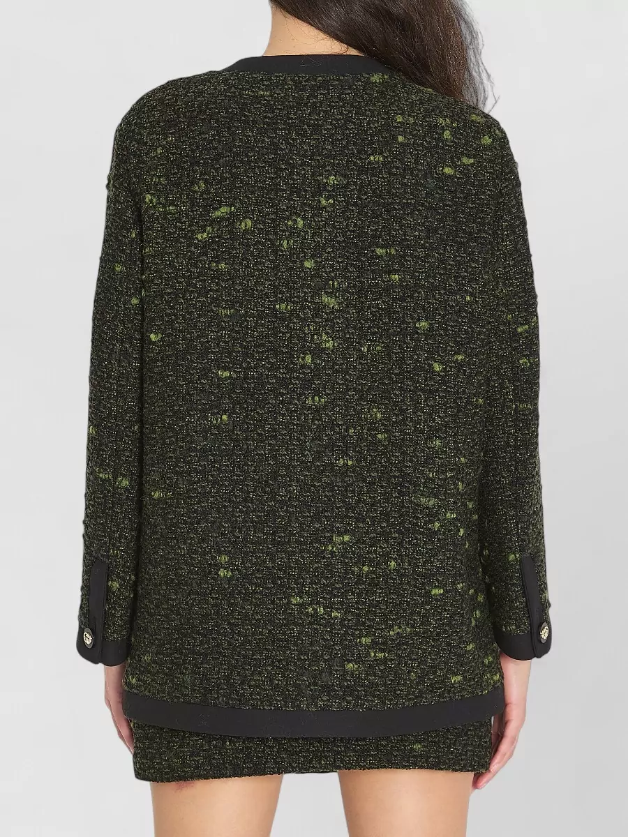 Gucci Longline Bouclé Wool Crew Neck Jacket