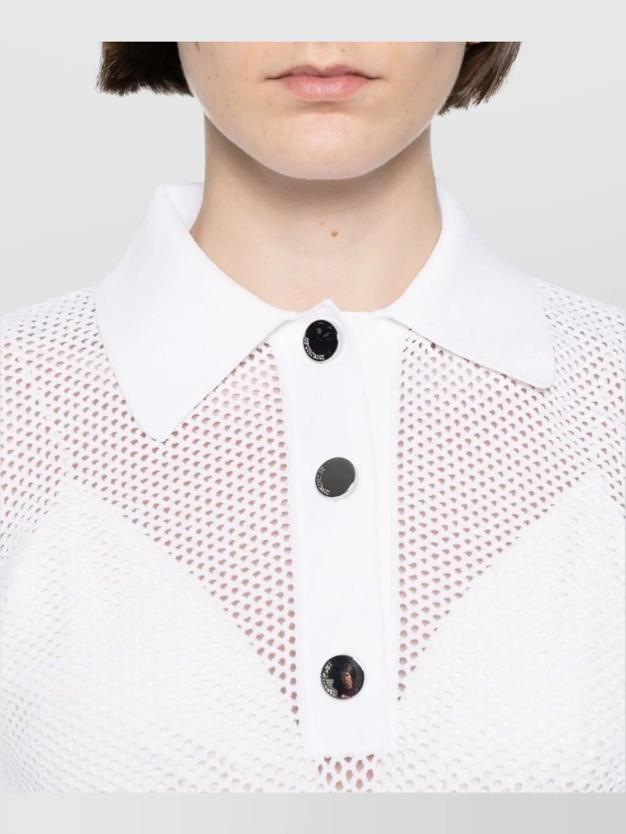 Sportmax Mesh Knitwear Polo Crewneck Short Sleeves