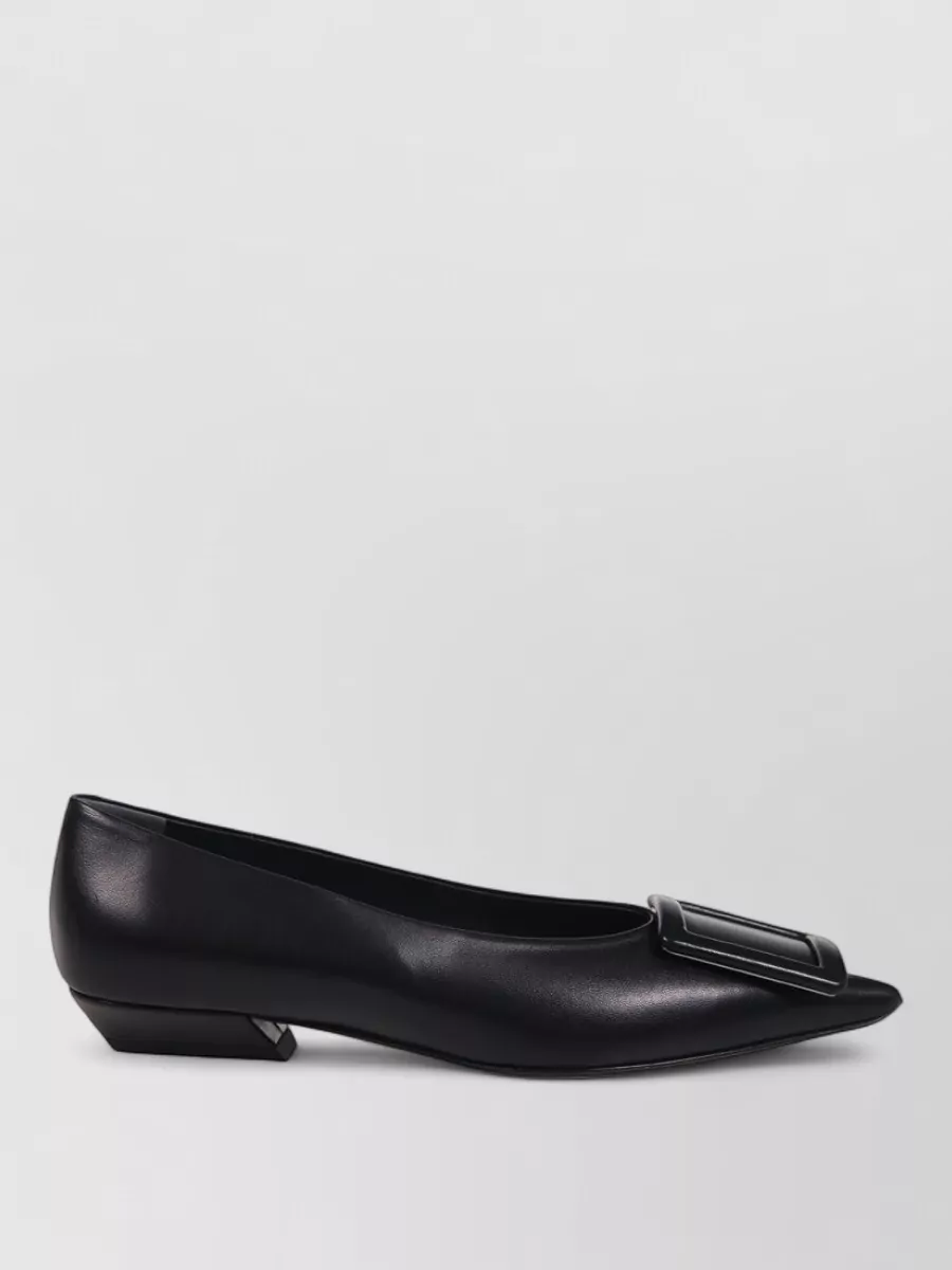 Roger Vivier Leather Pointed-Toe Ballerina Pumps