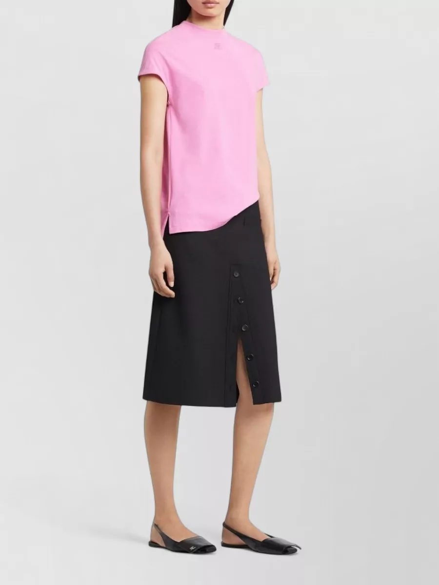 Courrèges Short Sleeve Crew Neck Asymmetric Top