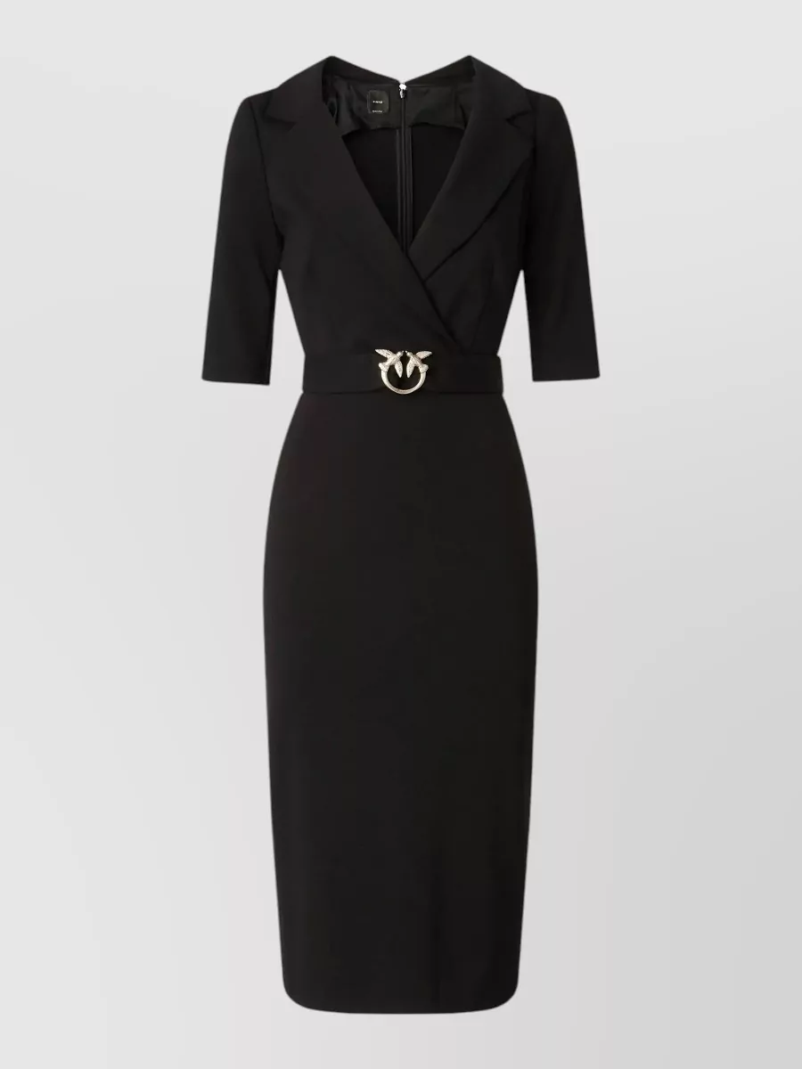 Pinko short-sleeve belted knee-length dress