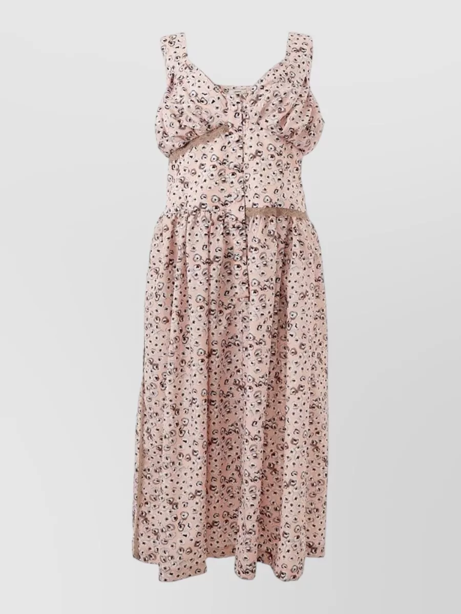 Lardini leopard-print sleeveless v-neck midi dress