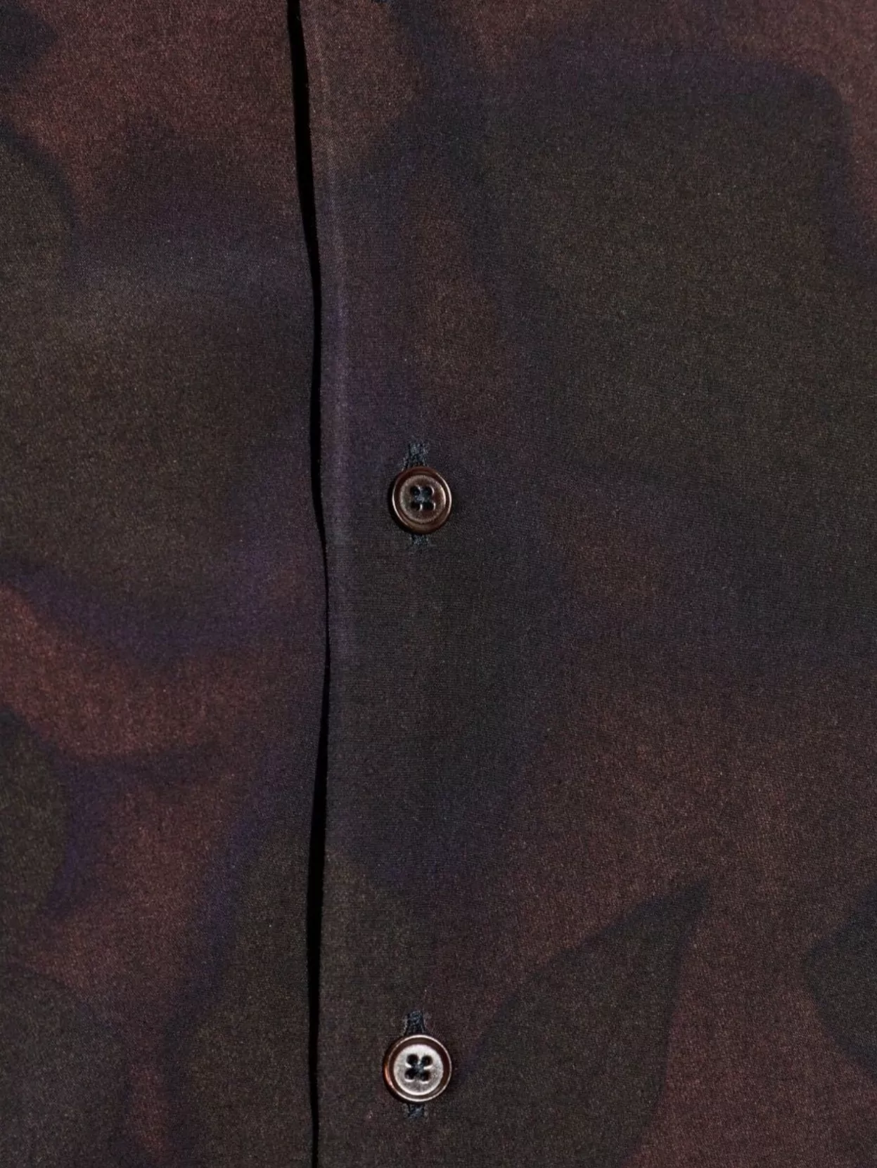 Shop Paul Smith Camouflage Floral Print Shirt With Rear Curved Hem In Brown