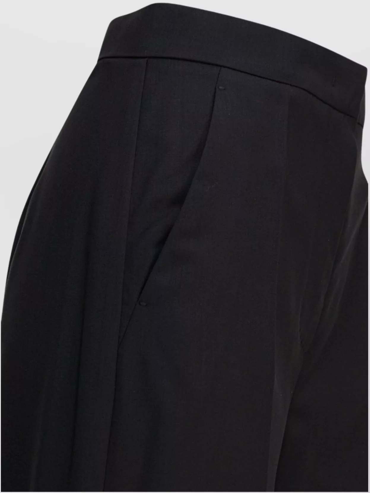 Max Mara Wool Trousers Straight Belt Loops In Black