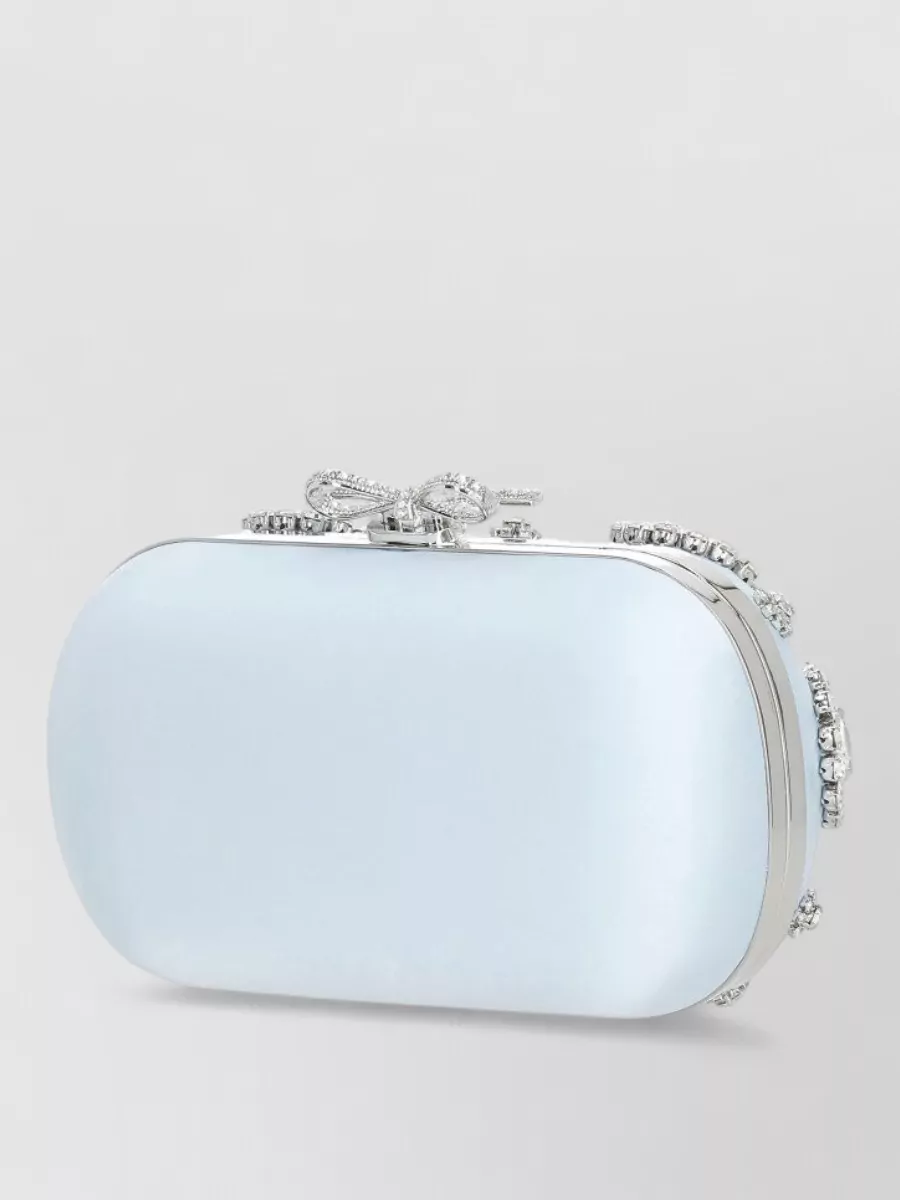 Self-Portrait Diamante Satin Crystal-Embellished Clutch Bag