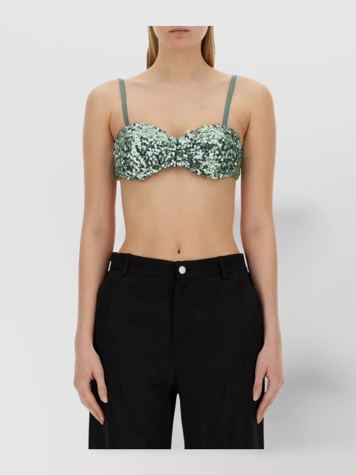 Moschino Sequined Bandeau Crop Top